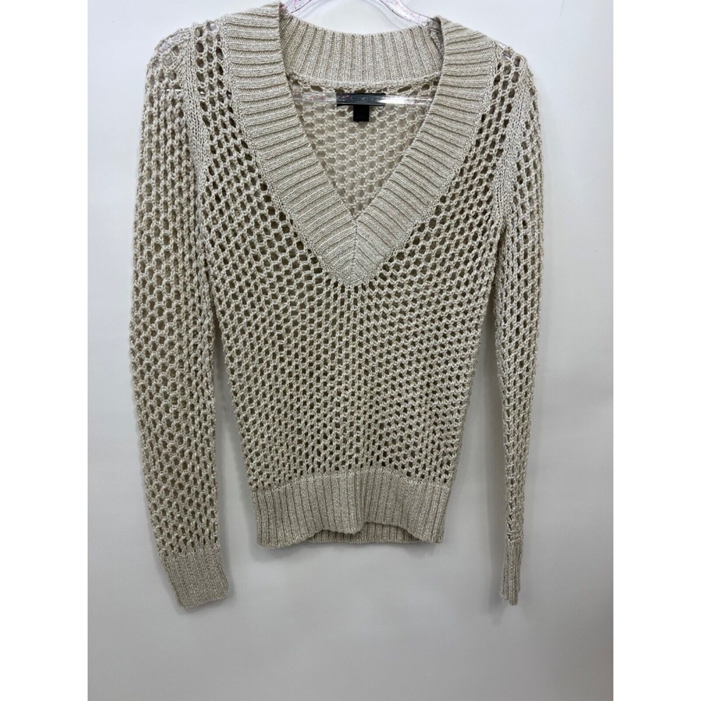 Express Eyelet Gold Sweater Womens Size Small